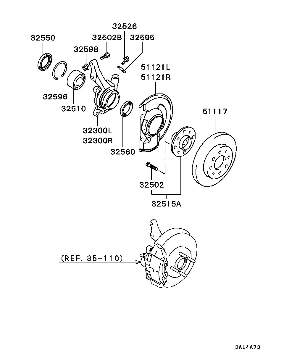 Mitsubishi MR244835 - Riteņa rumbas gultņa komplekts adetalas.lv