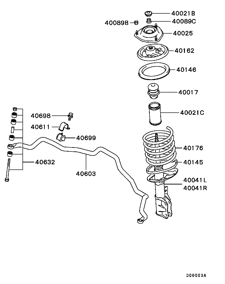 Mitsubishi MB30 3069 - Putekļu aizsargkomplekts, Amortizators adetalas.lv