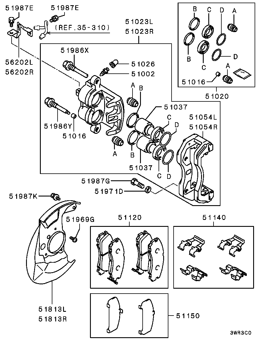 Proton MN102609 - Bremžu uzliku kompl., Disku bremzes adetalas.lv