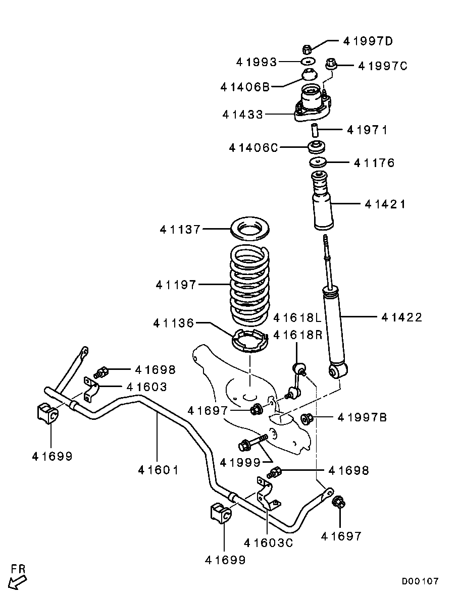 Mitsubishi 4156A028 - Bukse, Stabilizators adetalas.lv