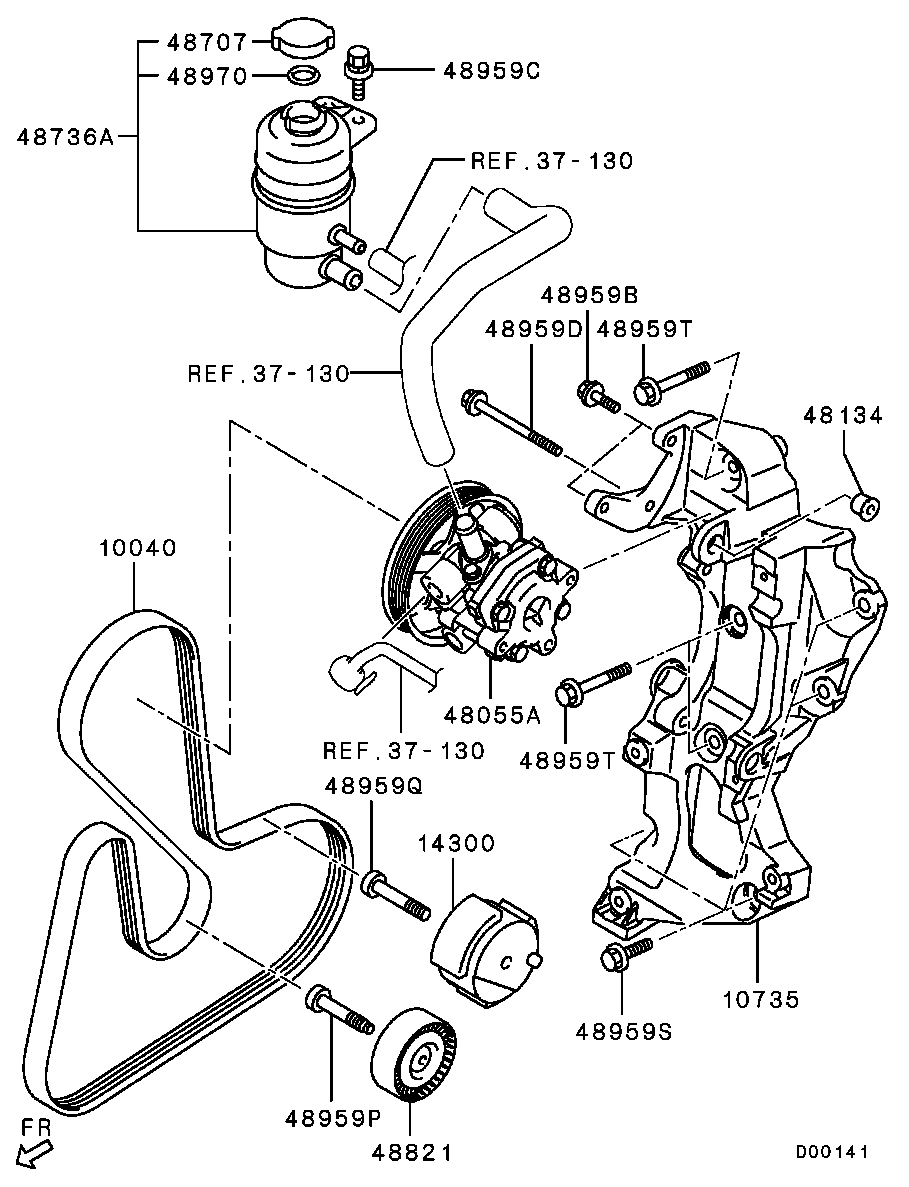 Mitsubishi 1345A034 - Siksnas spriegotājs, Ķīļsiksna adetalas.lv