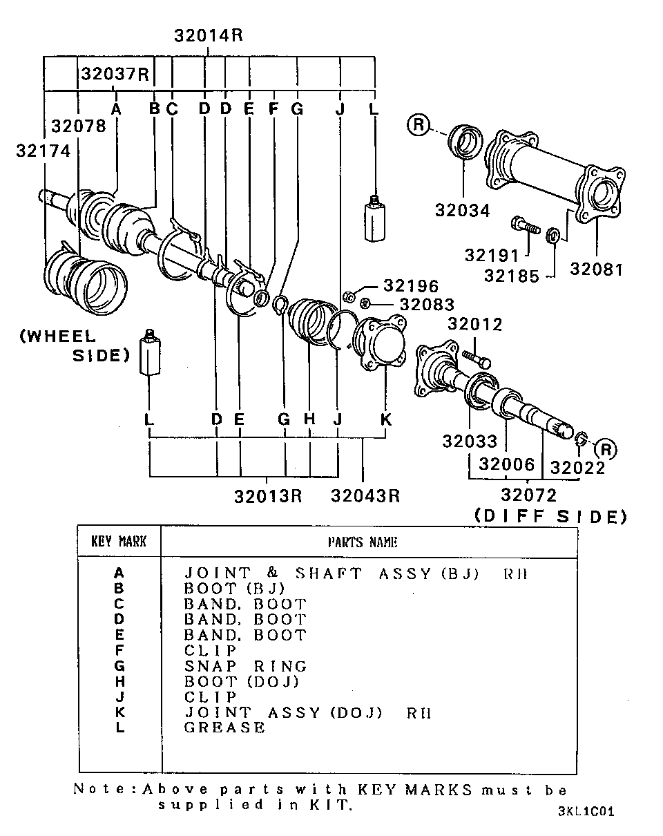 Hyundai MB526274 - BOOT KIT,FR AXLE SHAFT adetalas.lv