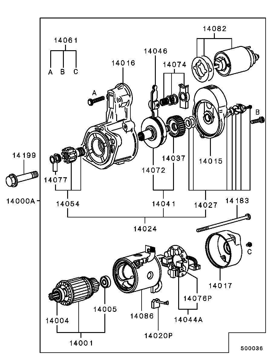 Mitsubishi MD607642 - Zobrats, Starteris adetalas.lv