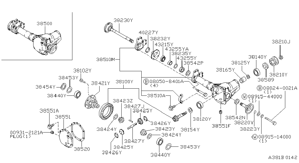 NISSAN 38440-N3110 - BEARING-DIFFERENTIAL SIDE adetalas.lv