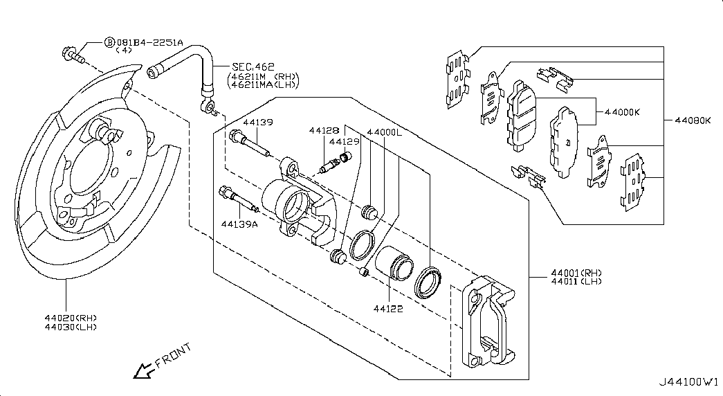 RENAULT D4060-JA00J - Bremžu uzliku kompl., Disku bremzes adetalas.lv