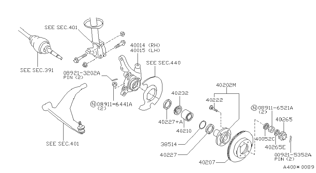 NISSAN 40227-50Y01 - Riteņa rumbas gultņa komplekts adetalas.lv