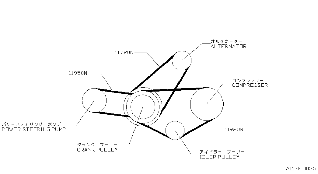 NISSAN 11950 54A00 - Ķīļsiksna adetalas.lv