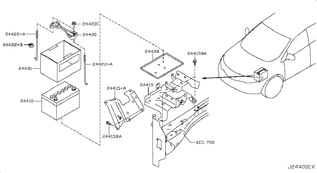 Infiniti 244101MA0A - Startera akumulatoru baterija adetalas.lv