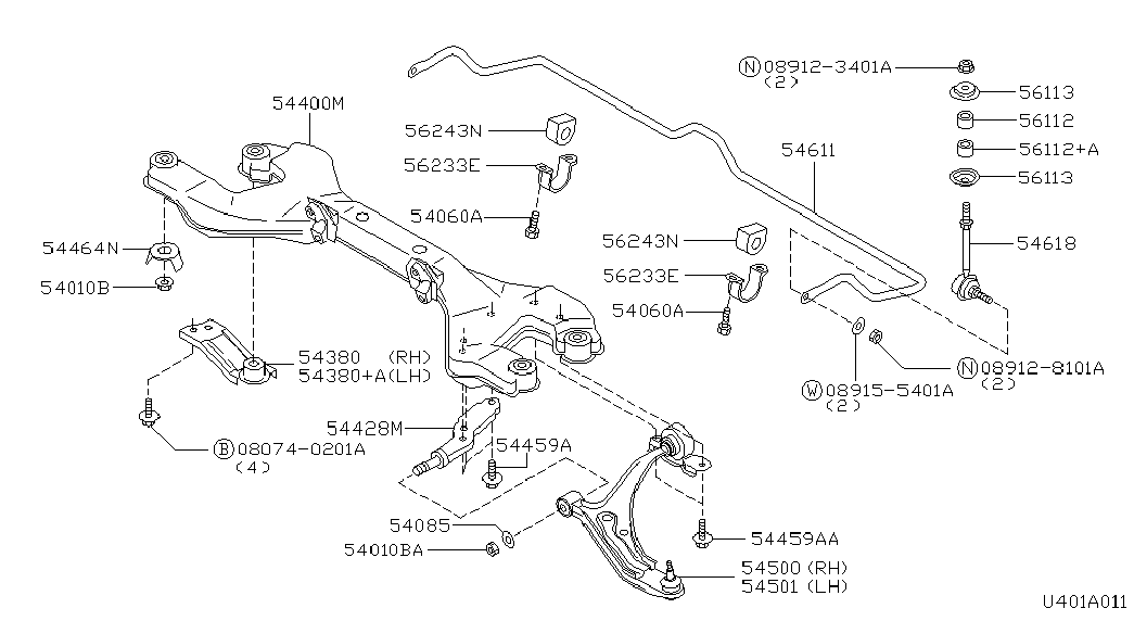 NISSAN #54501-2F500 - Neatkarīgās balstiekārtas svira, Riteņa piekare adetalas.lv