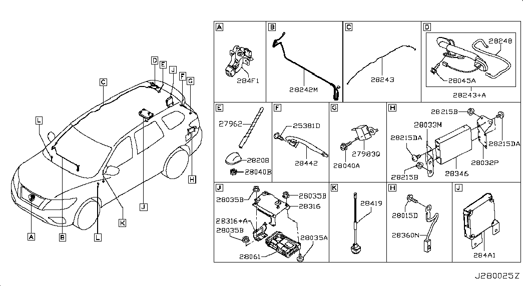 NISSAN 28215JG40B - Antena adetalas.lv