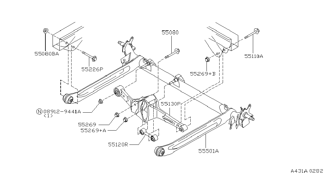 NISSAN 55501-43U00 - Piekare, Tilta sija adetalas.lv