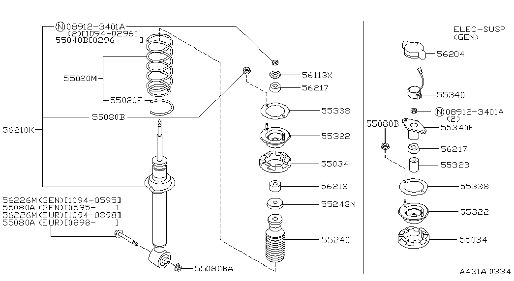 NISSAN 56210-43U26 - Amortizators adetalas.lv