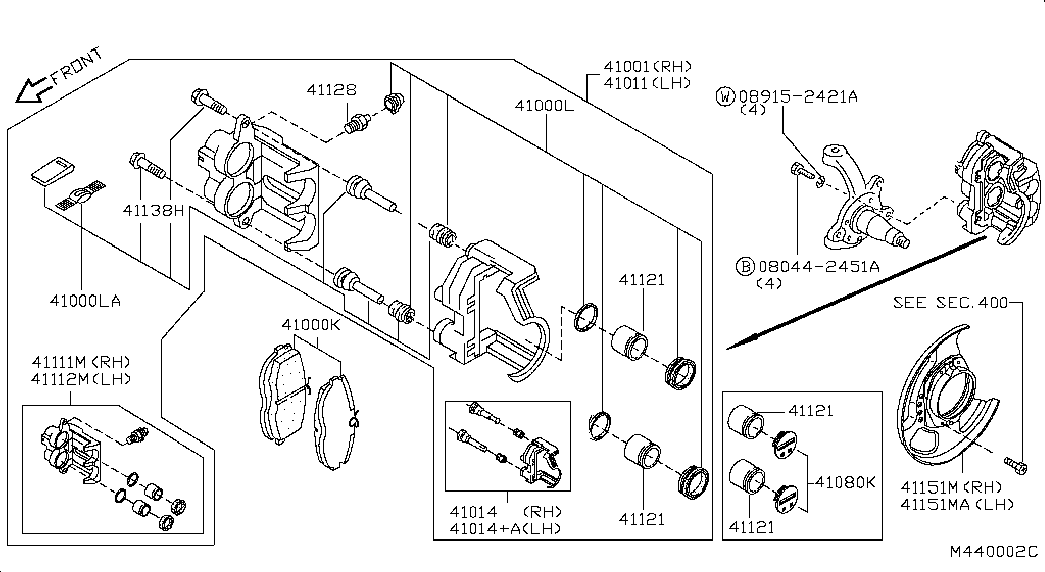 FORD 410609C526 - Bremžu uzliku kompl., Disku bremzes adetalas.lv