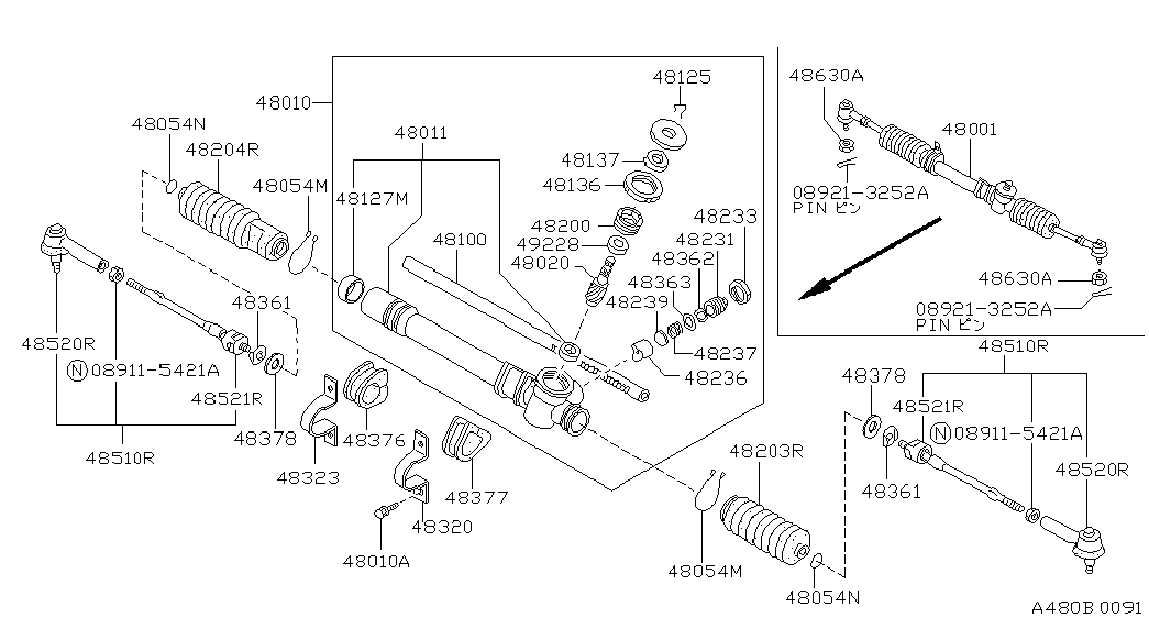 NISSAN 48520-50A26 - Stūres šķērsstiepņa uzgalis adetalas.lv