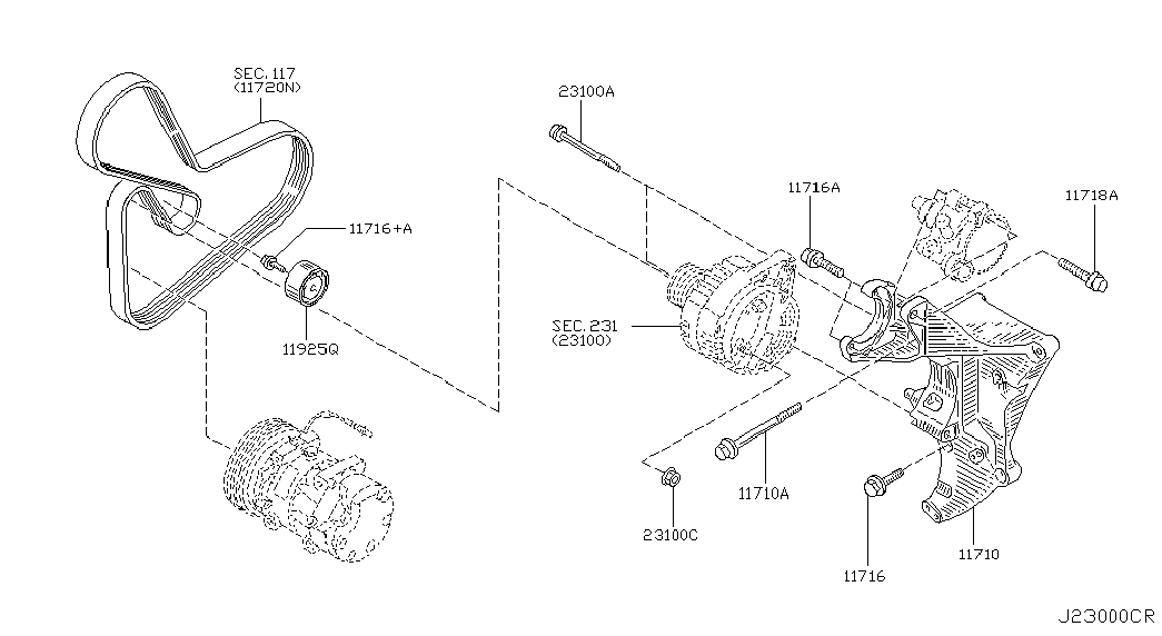 Asia Motors 11925AW300 - Parazīt / Vadrullītis, Ķīļrievu siksna adetalas.lv