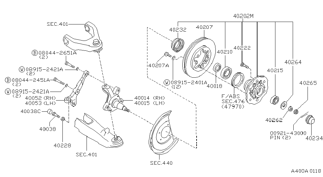 NISSAN 40210-F1700 - Riteņa rumbas gultņa komplekts adetalas.lv