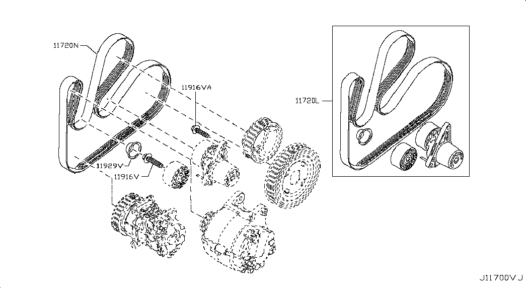 RENAULT 11720-00Q3N - Parazīt / Vadrullītis, Ķīļrievu siksna adetalas.lv