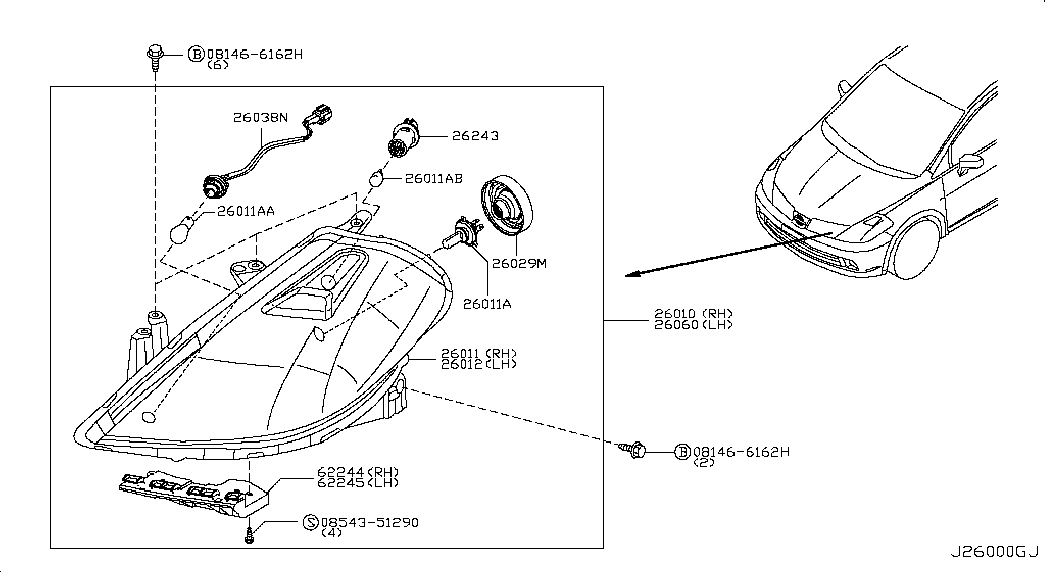 NISSAN 26271-89910 - Kvēlspuldze, Pagriezienu signāla lukturis adetalas.lv