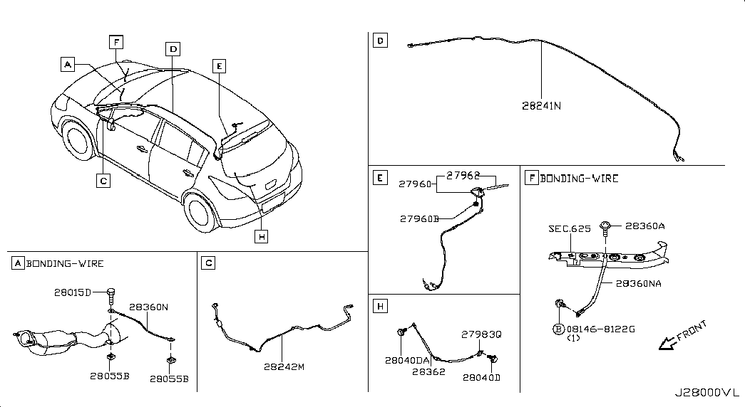 NISSAN 28215-8H700 - Antena adetalas.lv