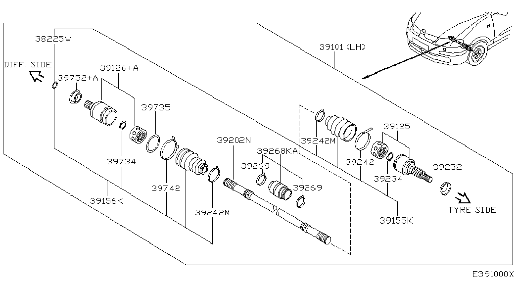 Hyundai 397419E026 - Putekļusargs, Piedziņas vārpsta adetalas.lv