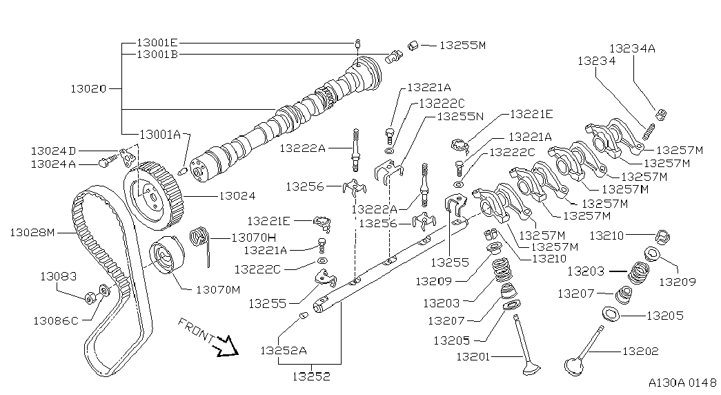 NISSAN 13070-01B00 - Spriegotājrullītis, Gāzu sadales mehānisma piedziņas siksna adetalas.lv