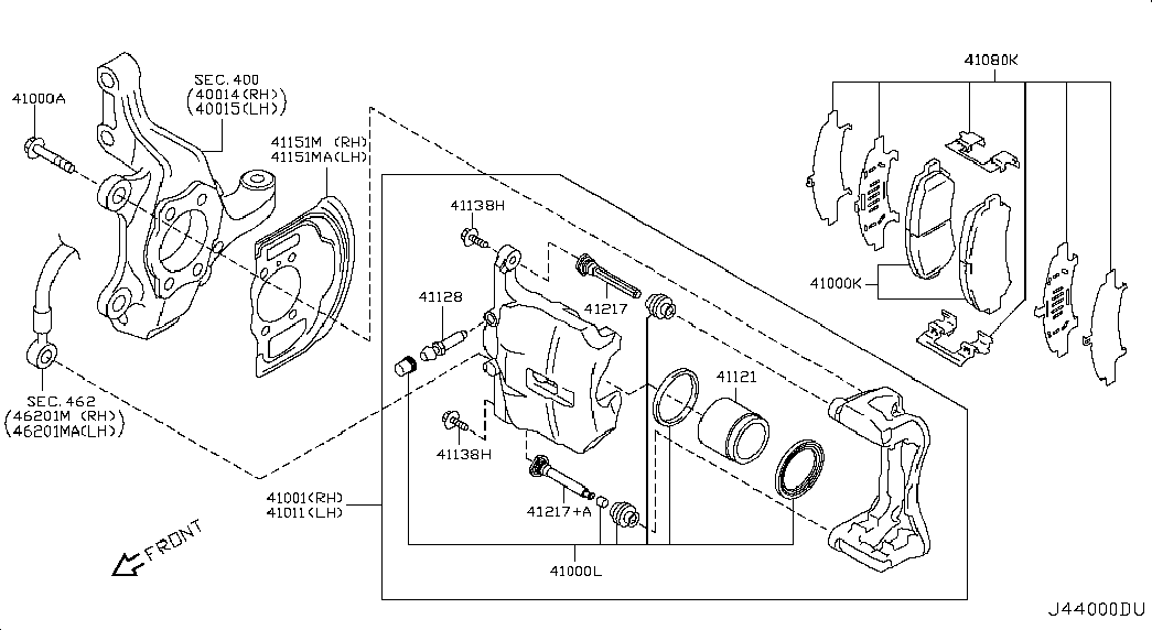 Suzuki D1060JD00A - Bremžu uzliku kompl., Disku bremzes adetalas.lv