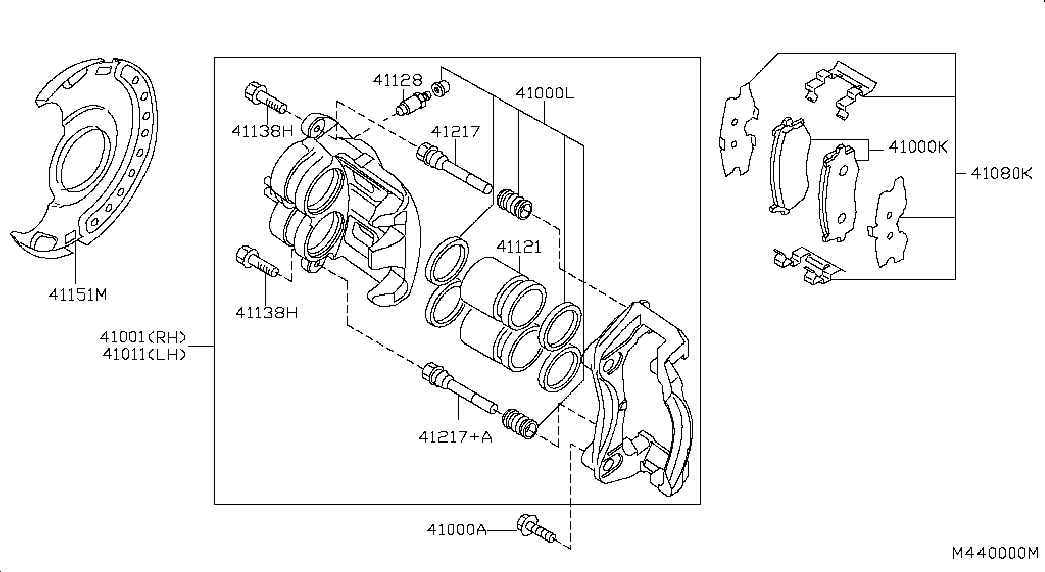 Infiniti 41060-EB326 - Bremžu uzliku kompl., Disku bremzes adetalas.lv