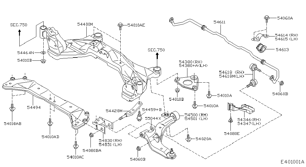 NISSAN 54668-AU000 - Stiepnis / Atsaite, Stabilizators adetalas.lv