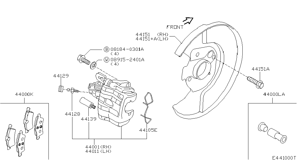 RELIANCE 44060BA00F - PAD KIT-DISC BRAKE,REAR adetalas.lv