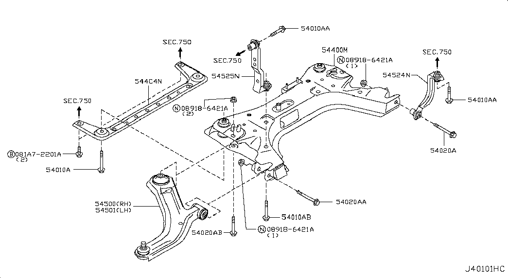 Hyundai 54500-1JY0A - Piekare, Šķērssvira adetalas.lv