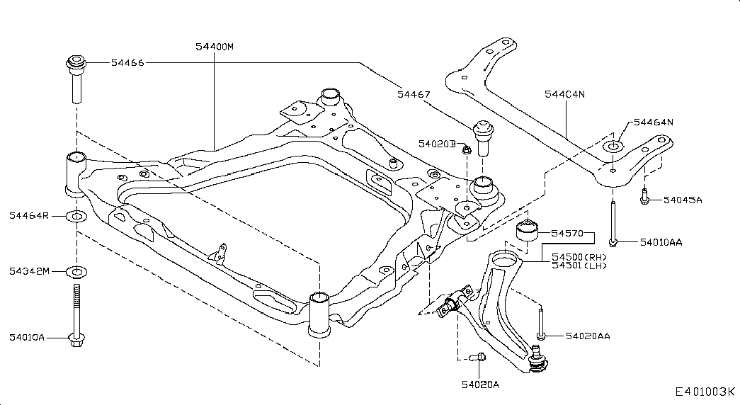 NISSAN 54467-JD00A - Piekare, Šķērssvira adetalas.lv