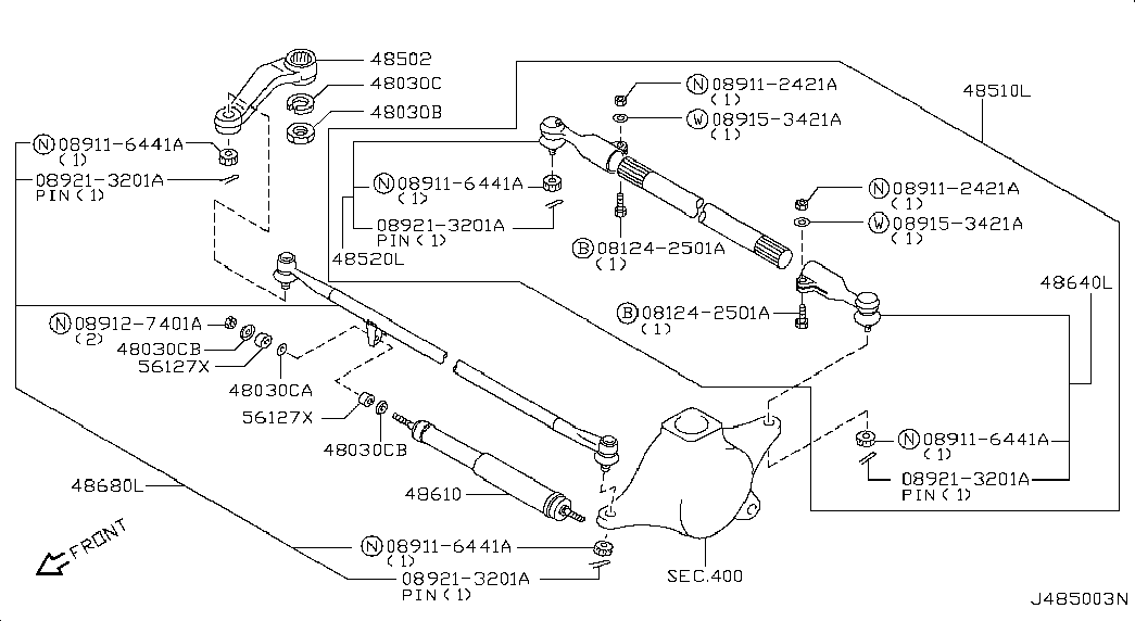 NISSAN 48520-VD225 - Stūres šķērsstiepņa uzgalis adetalas.lv