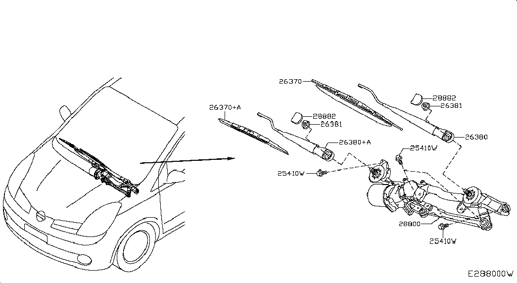 NISSAN 288909U100 - Stikla tīrītāja slotiņa adetalas.lv