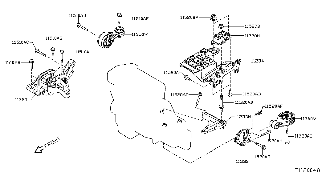 NISSAN 11210-JD500 - Piekare, Dzinējs adetalas.lv