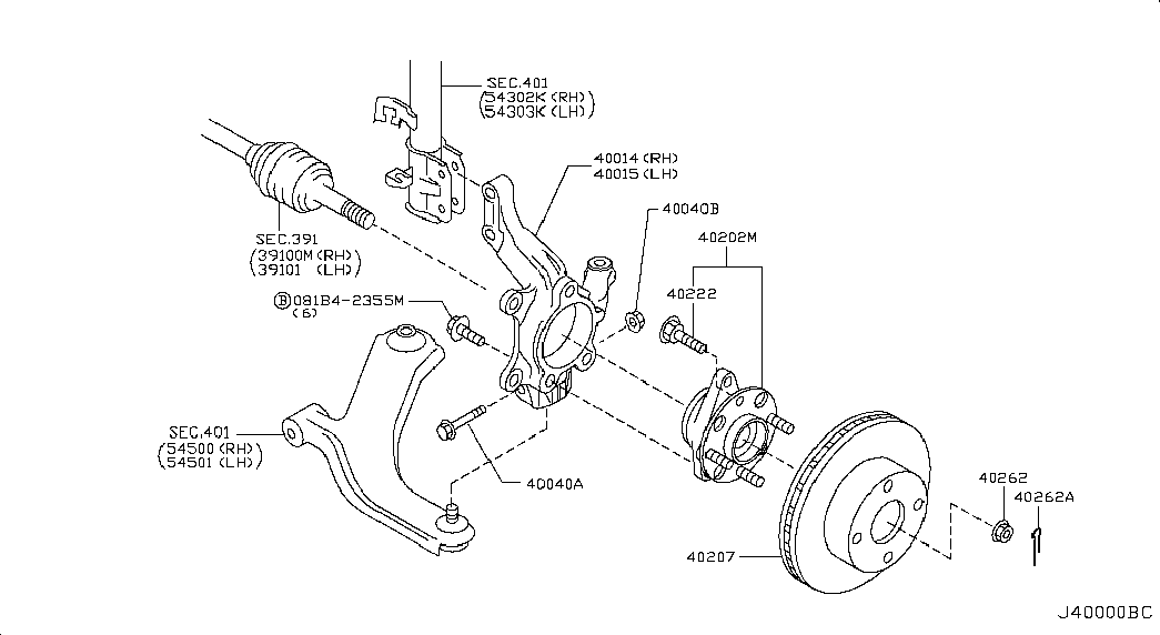 NISSAN 40178-AX000 - Riteņu sagāzuma regulēšanas skrūve adetalas.lv