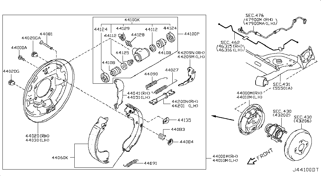 NISSAN 44060ED025 - Bremžu loku komplekts adetalas.lv