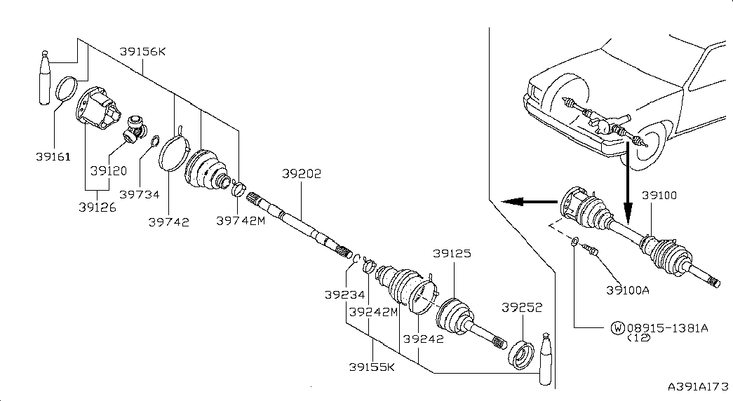 NISSAN 39241-5V026 - Putekļusargs, Piedziņas vārpsta adetalas.lv