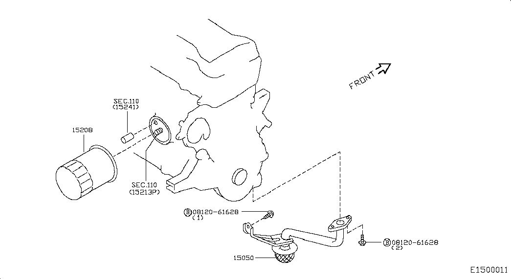 NISSAN 15208-53J00 - Eļļas filtrs adetalas.lv