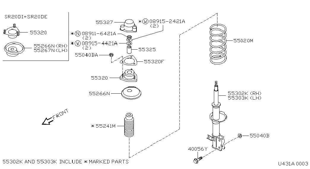 NISSAN 55241-90J10 - Putekļu aizsargkomplekts, Amortizators adetalas.lv