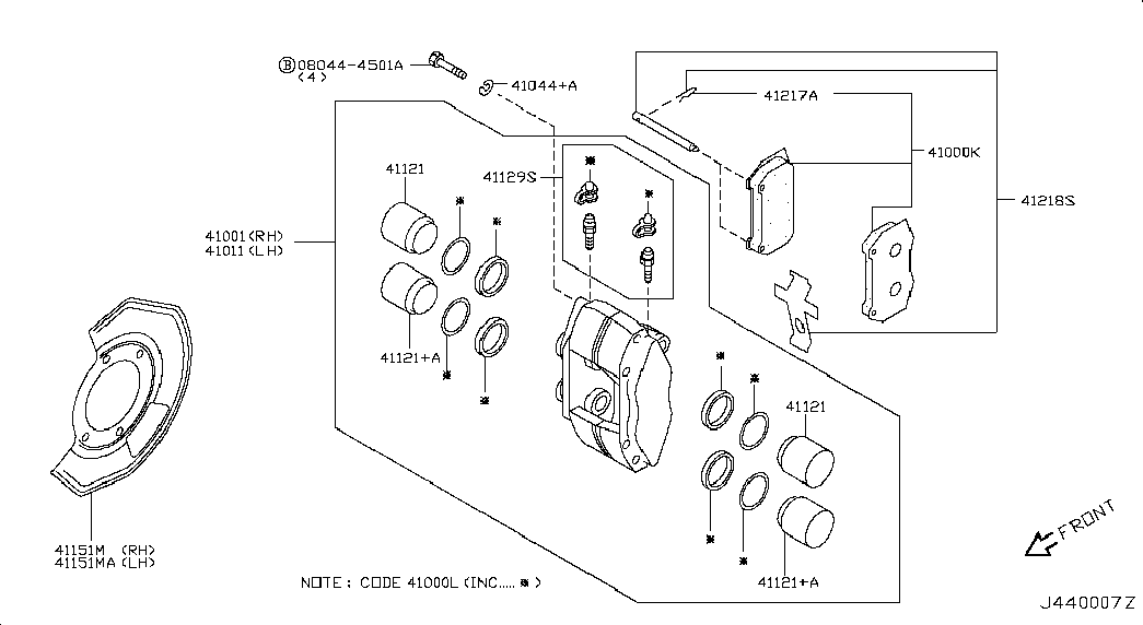 RELIANCE 41060CD028 - PAD KIT-DISC BRAKE,FRONT adetalas.lv