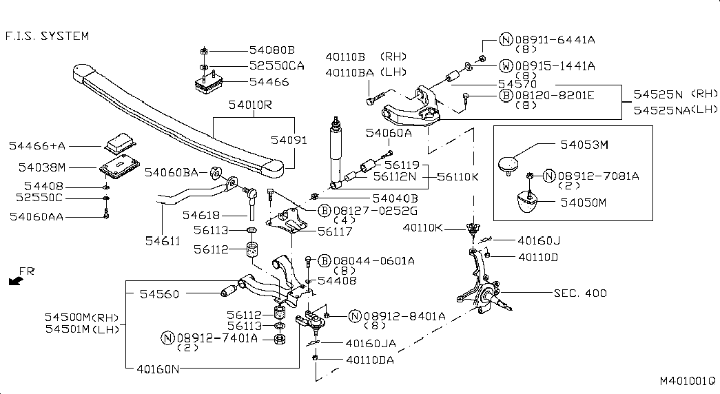 NISSAN 54500-MB40C - Piekare, Šķērssvira adetalas.lv