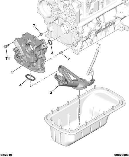 PEUGEOT 1018.77 - ENGINE PUMP OIL SUCTION adetalas.lv