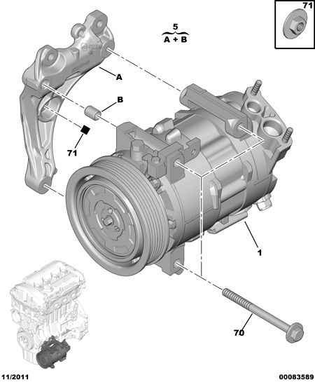 CITROËN/PEUGEOT 6453 WF - Kompresors, Gaisa kond. sistēma adetalas.lv