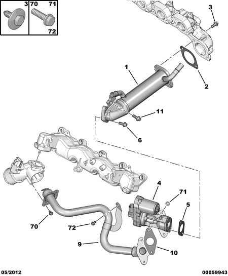 CITROËN 1618.R8 - Blīve, Izplūdes gāzu recirkulācijas vārsts adetalas.lv