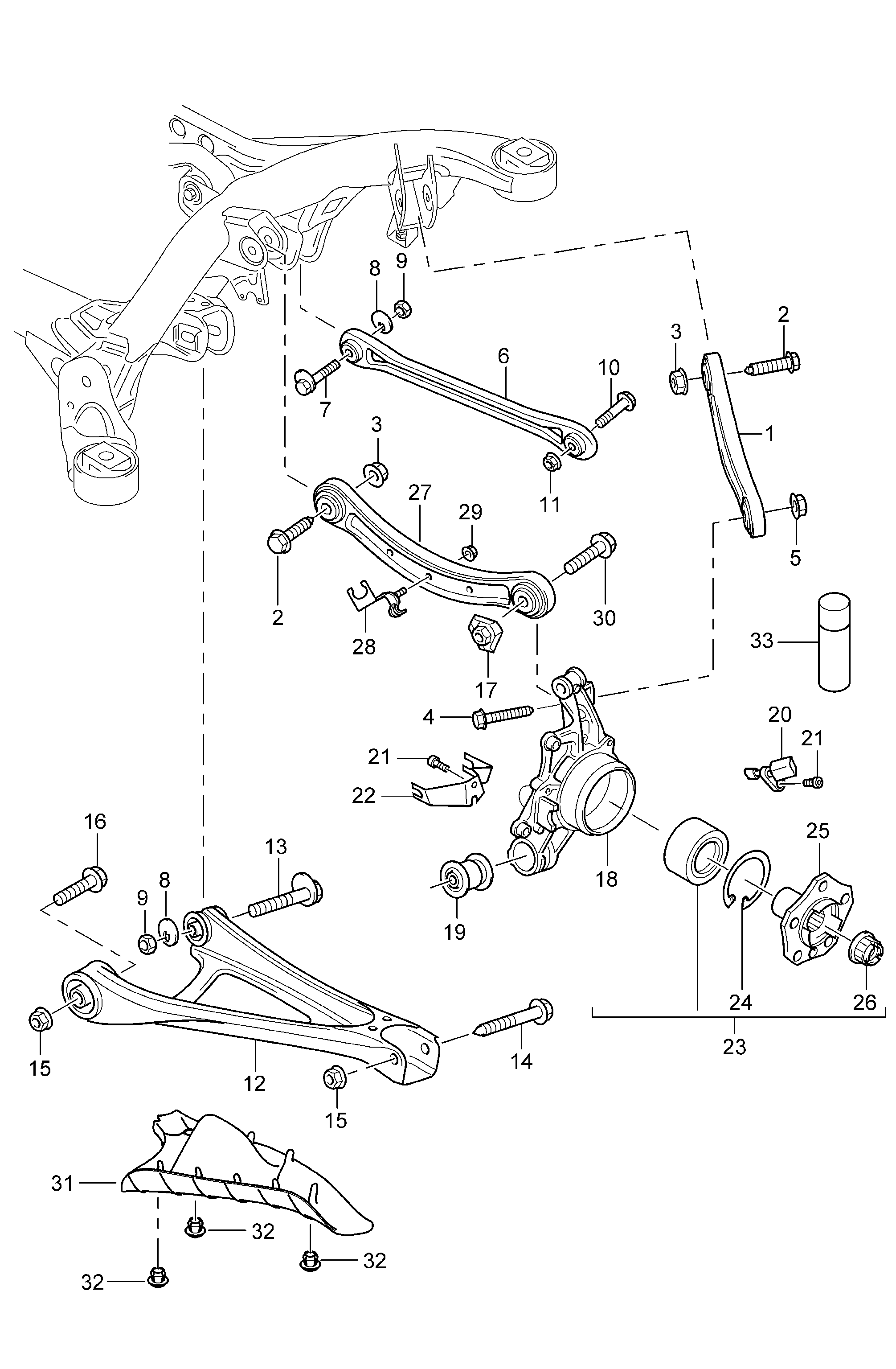 VAG 95533104532 - Neatkarīgās balstiekārtas svira, Riteņa piekare adetalas.lv