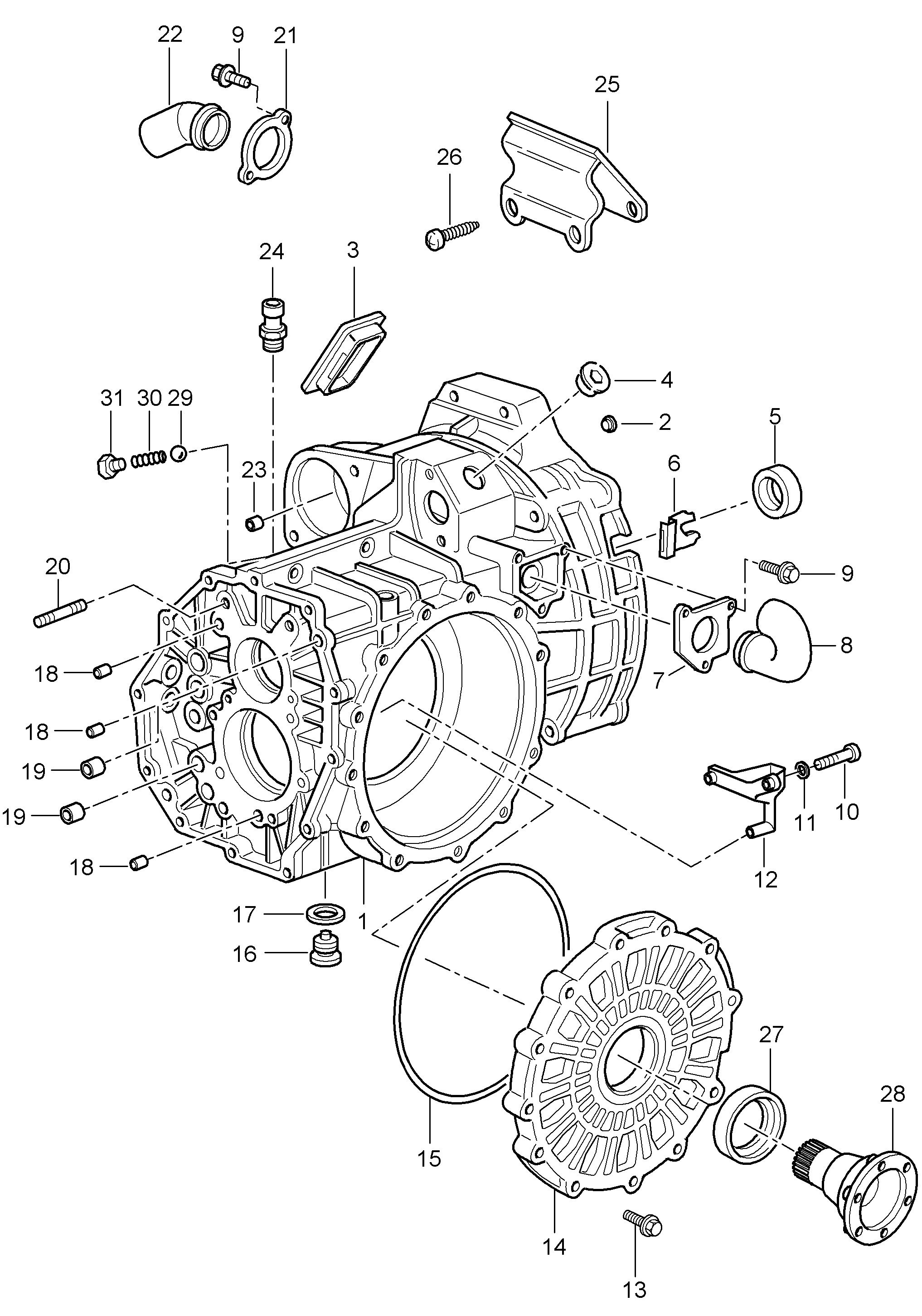 Porsche 999 531 017 10 - Bukse, Startera vārpsta adetalas.lv