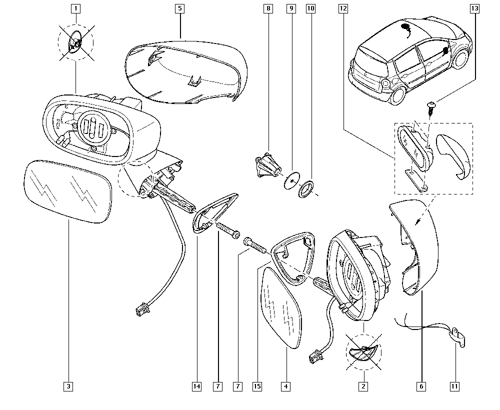 RENAULT 8200322645 - Ārējais atpakaļskata spogulis adetalas.lv