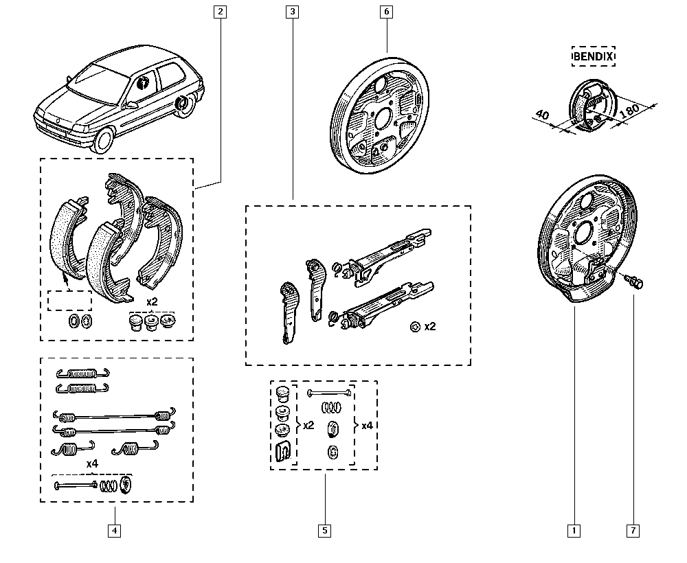 RENAULT 77 01 202 347 - Piederumu komplekts, Bremžu loki adetalas.lv