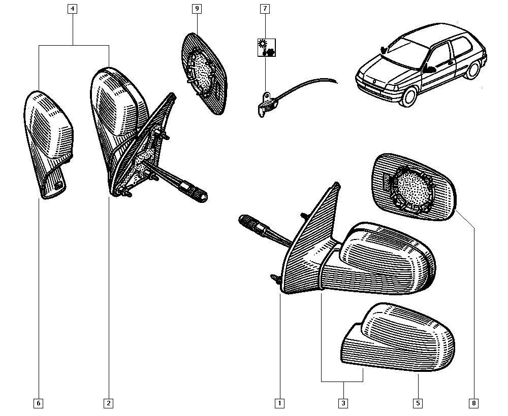 NISSAN 7701040255 - Spoguļstikls, Ārējais atpakaļskata spogulis adetalas.lv