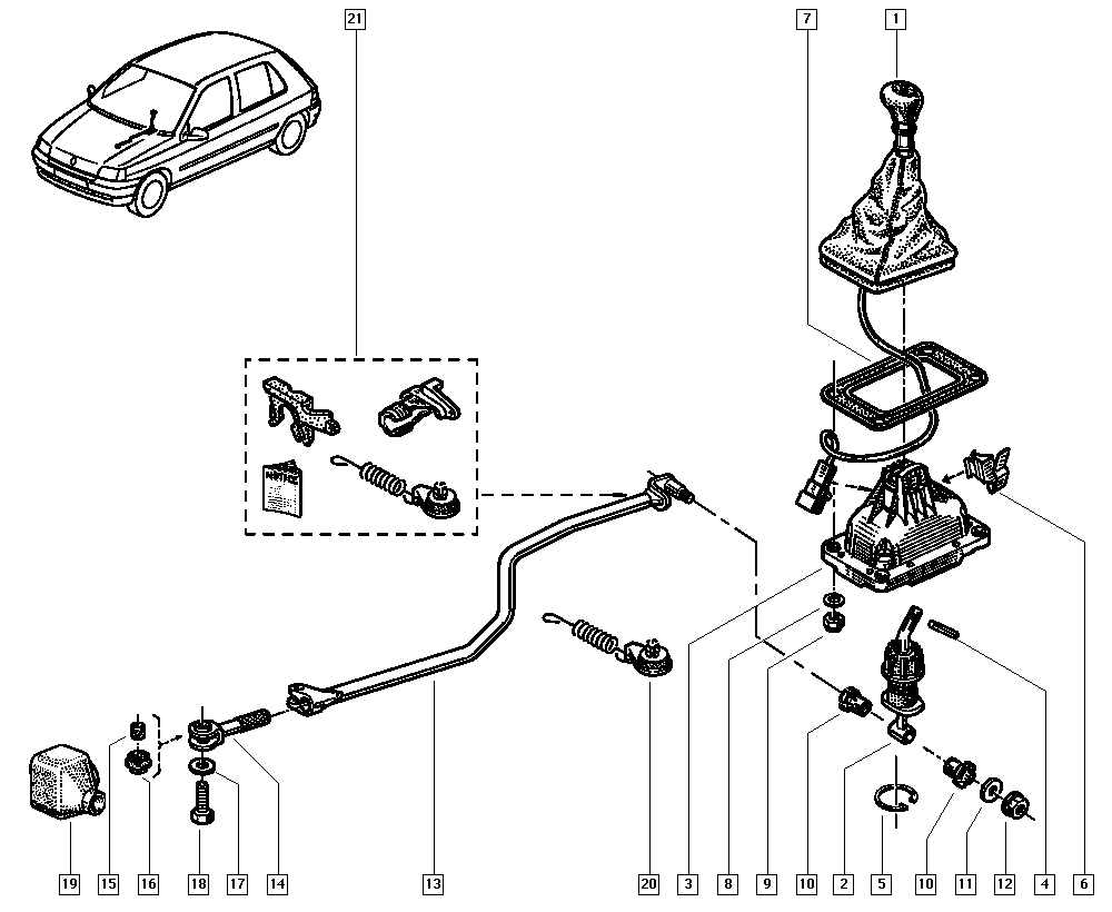 RENAULT 7700743133 - Bukse, Pārnesumkārbas kulises štoks adetalas.lv